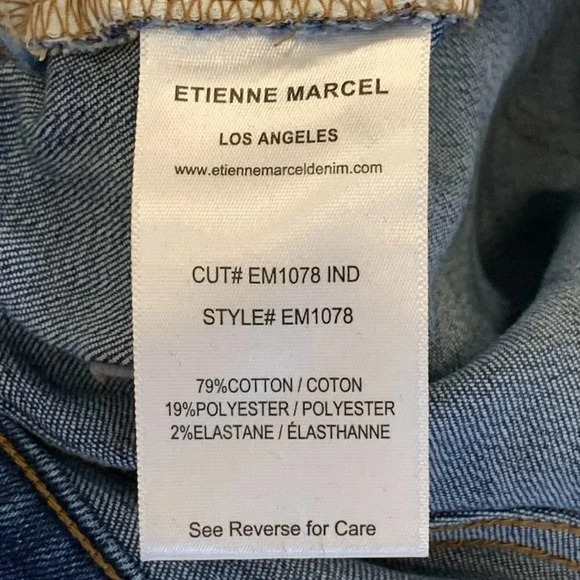 Etienne‎ Marcel Denim Women's Asymmetrical Crop Kick Raw Hem Jeans Size 27 - Picture 10 of 15